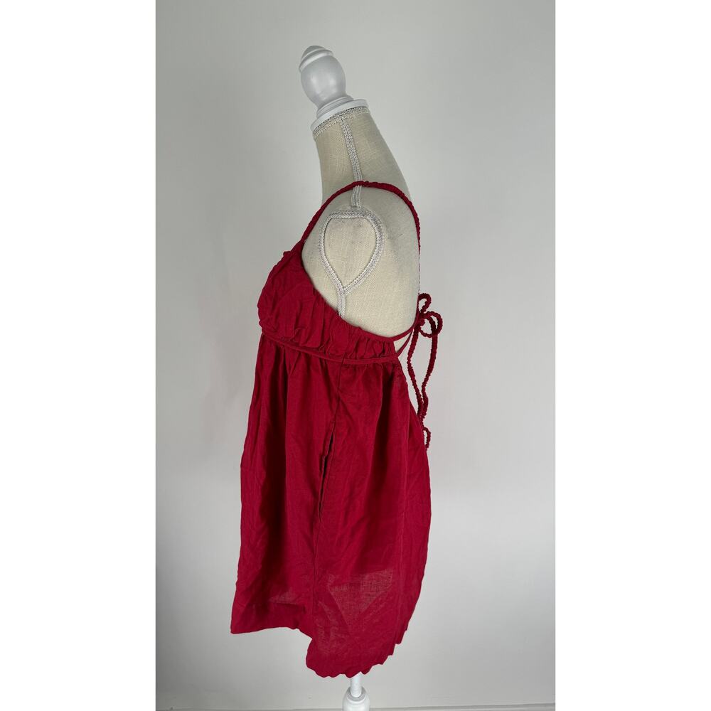 Free People Tell All Mini Dress Womens Medium Red  Sleeveless New Low Back - Picture 6 of 13